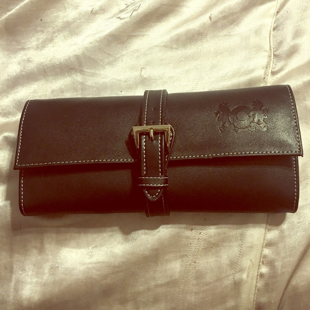Trollbeads black leather travel pouch TNOBX-00020